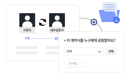 계약서 공람자 선택시 예시 이미지